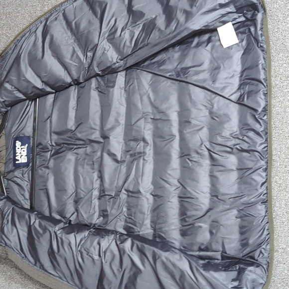 Lands End Classic Down Fill Puffer Vest Size Large In Olive Green - Picture 6 of 8